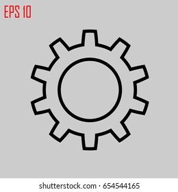 Vector setting icon black color - vector illustration