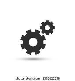 Vector setting icon. Clock mechanic details, web configure symbol. For web,  mobile, design, advertising banner