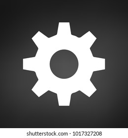 Vector Setting Icon, Tools, Cog, Gear Sign Isolated In Black Background.