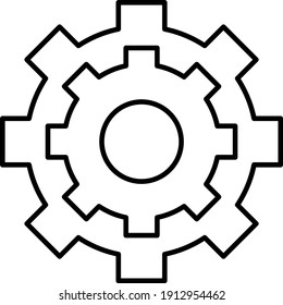Vector Settings Outline Icon Design
