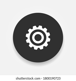 La configuración del vector inicia sesión en un círculo gris oscuro con una sombra. Estilo moderno. Icono universal para web y móvil.