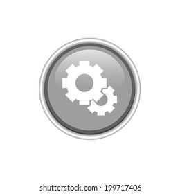 Vector settings silver button