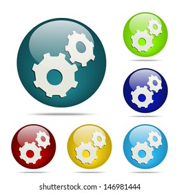 Vector Settings Sphere button / icon