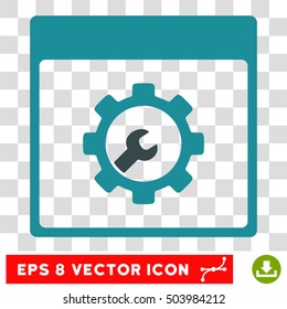 Vector Setup Tools Calendar Page EPS vector pictogram. Illustration style is flat iconic bicolor soft blue symbol on a transparent background.