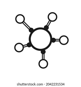 vector of several black outline circles connected to several two lines