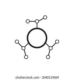 vector of several circle lines attached to a circle