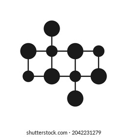 vector several small and large black circles connected by lines