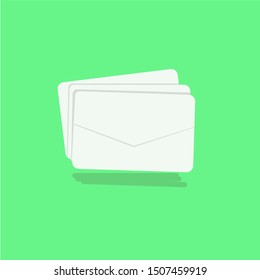 Vector of several white envelopes arranged at different angles.