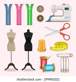 Vector sewing icon set