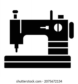 Vector Sewing Machine Glyph Icon Design
