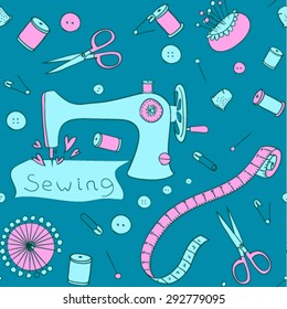 Vector Sewing and needlework background