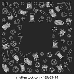 Vector sewing and needlework icons