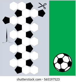 Vector sewing pattern of a soccer ball.