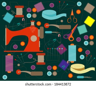 Vector of Sewing Tools