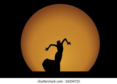 Vector of a sexy beautiful elegant dancer