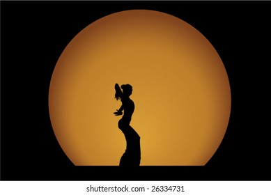 Vector of a sexy beautiful elegant dancer