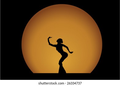 Vector of a sexy beautiful elegant dancer