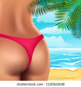 Vector Sexy Girl Body Beach Under Stock Vector Royalty Free Shutterstock