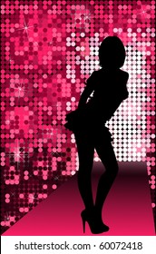 Vector sexy girl dances striptease