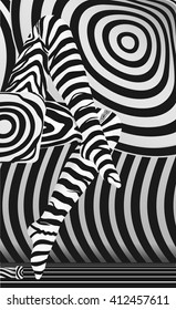 vector sexy legs in zebra striped stocking, eps 10 vector, transparency used