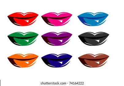 Vector Sexy lips color set