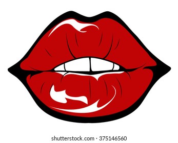 Vector sexy passionate lips