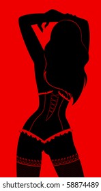 Vector sexy women dances striptease
