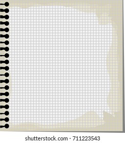 vector shabby notebook paper sheet