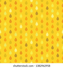 Vector shades of yellow summer raindrops seamless repeat pattern. Perfect for scrap-booking, fabric and fashion textile design.