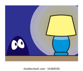 vector shadow creature near lamp