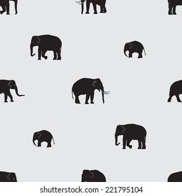 vector shadow elephants seamless pattern eps10