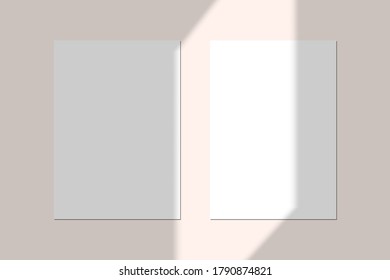 Vector shadow overlay effect. Transparent soft light and shadows from window.  Mockup of transparent window shadow and natural lightning. 10 eps mesh.