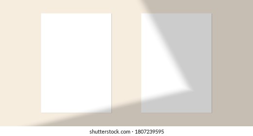 Vector shadow overlay effect. Transparent soft light and shadows from window.  Mockup of transparent window shadow and natural lightning. 10 eps mesh.