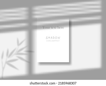 Vector shadow overlay effect. Transparent soft light and shadows from window. Mockup of transparent window shadow and natural lightning. 10 eps mesh.