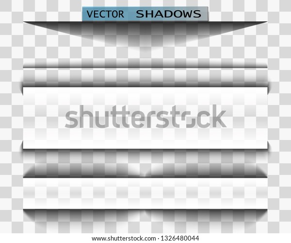 \
Vector shadow. Transparent shadow realistic\
illustration. Page divider with transparent shadow isolated. Pages\
vector set.