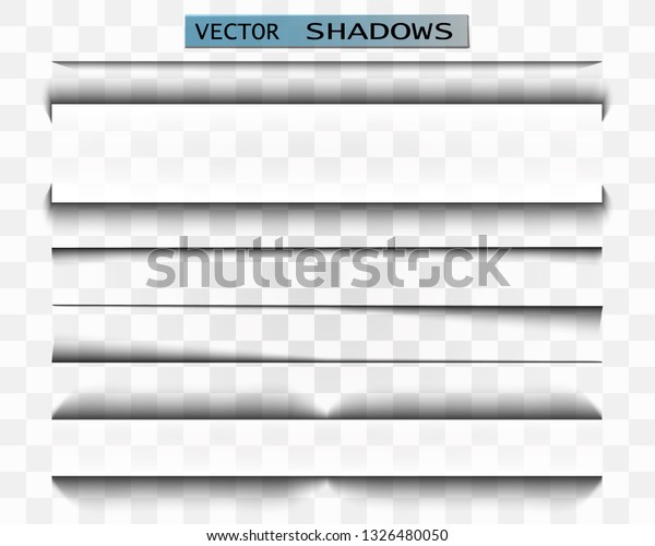 
Vector shadow. Transparent shadow realistic
illustration. Page divider with transparent shadow isolated. Pages
vector set.