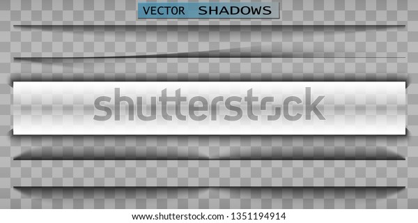 Vector shadow. Transparent shadow realistic\
illustration. Page divider with transparent shadow isolated. Pages\
vector set.