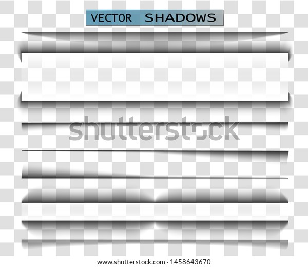 Vector shadow. Transparent shadow realistic
illustration. Page divider with transparent shadow isolated. Pages
vector set.