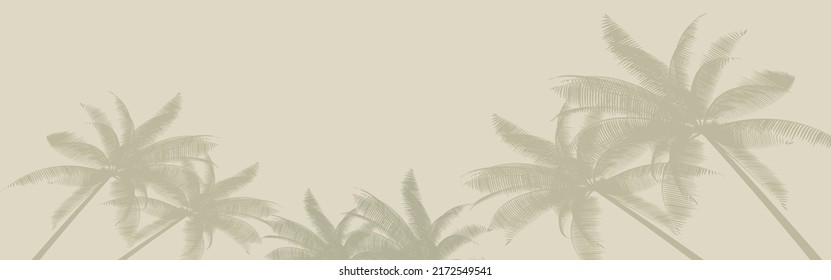 Vektorschatten aus tropischen Palmenblättern. Arbeitsplatz und Entspannung am Strand
