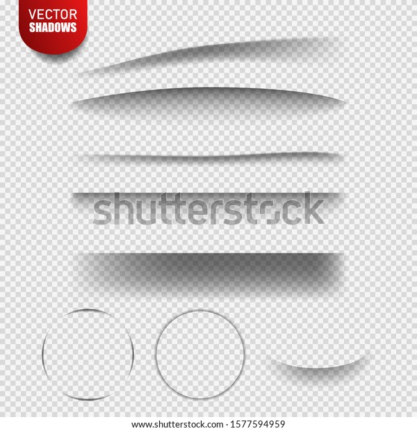 Vector shadows isolated. Vector design\
elements divider lines Set of shadow effects. Transparent shadow\
realistic illustration