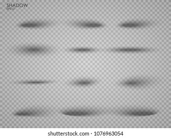 Sombras vectoriales aisladas.Separador de páginas con sombras transparentes aisladas. Conjunto de efectos de sombra. Ilustración realista de sombra transparente