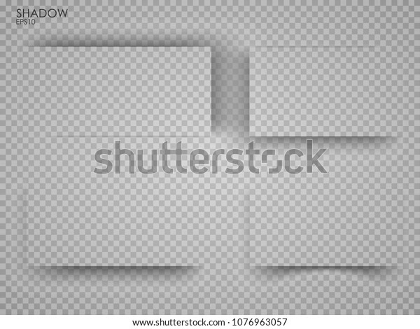 Vector shadows isolated. Page divider with\
transparent shadows isolated. Set of shadow effects. Transparent\
shadow realistic\
illustration