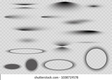 Vector shadows isolated. Set of round and square shadow effects.