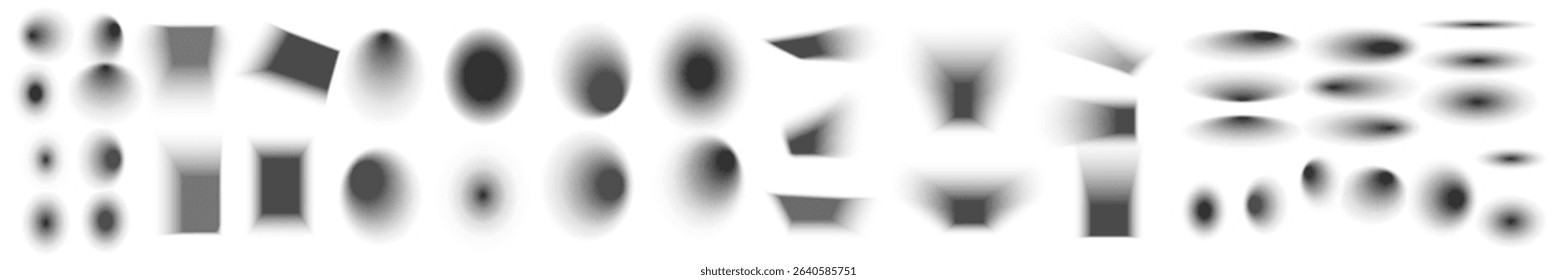 Vector shadows isolated. Set of round and square shadow effects.
