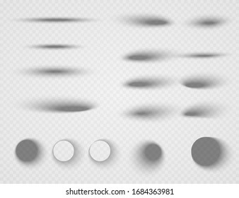 Vector Shadows Isolated. Set Of Shadow Effects. Transparent Paper And Objects Box Square Shadows. Wall And Floor Drop Shadow Vector Collection