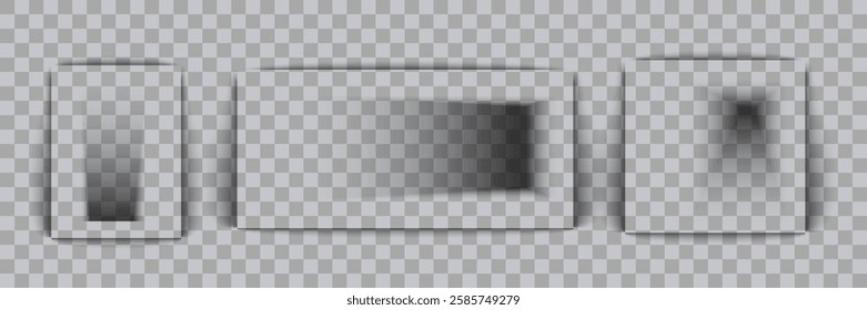 Vector shadows isolated. Set of shadow effects. Transparent shadow.Vector illustration, EPS 10.