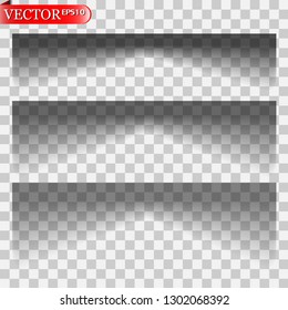 	
Vector shadows isolated. Transparent realistic paper shadow effect set. Page divider with transparent shadows isolated. Vector illustration for your design, template and site.