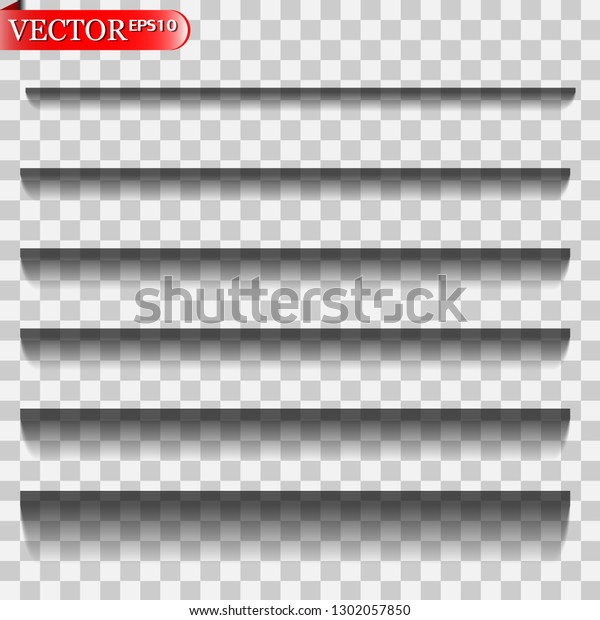 	\
Vector shadows\
isolated. Transparent realistic paper shadow effect set. Page\
divider with transparent shadows isolated. Vector illustration for\
your design, template and\
site.