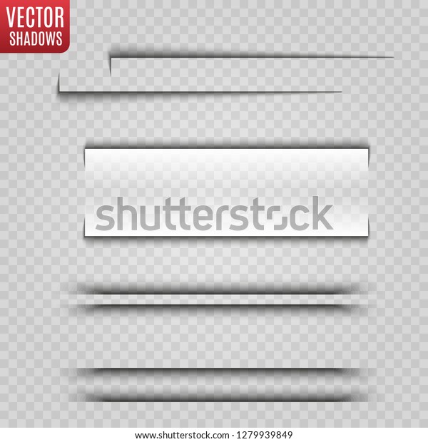 Vector shadows isolated. Transparent shadow realistic\
illustration. Page divider with transparent shadows isolated. Pages\
vector set. 
