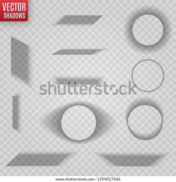 Vector shadows isolated. Transparent shadow realistic
illustration. Page divider with transparent shadows isolated. Pages
vector set. 